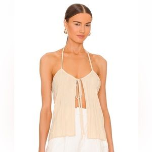 Tan open front top